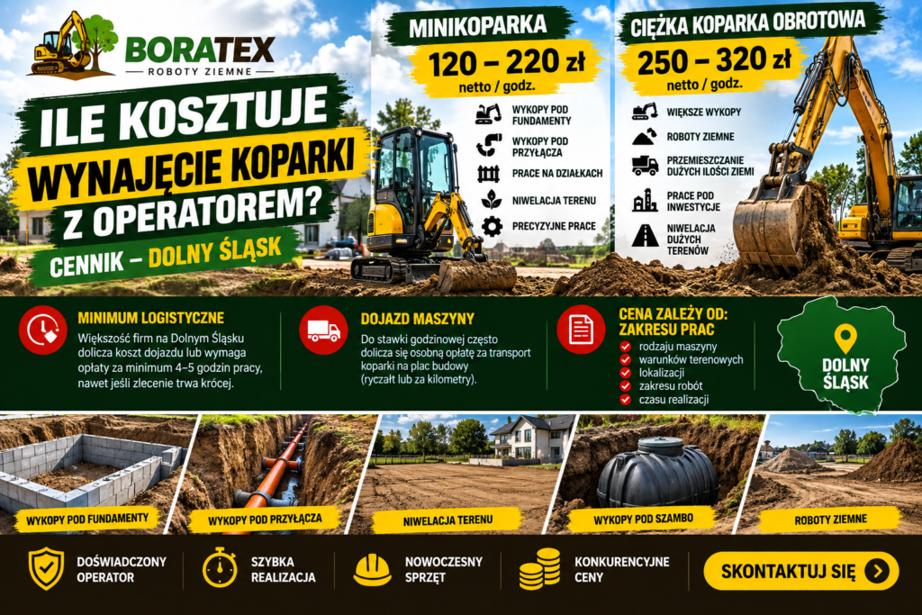 Ile kosztuje wynajęcie koparki z operatorem