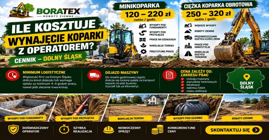 Ile kosztuje wynajęcie koparki z operatorem