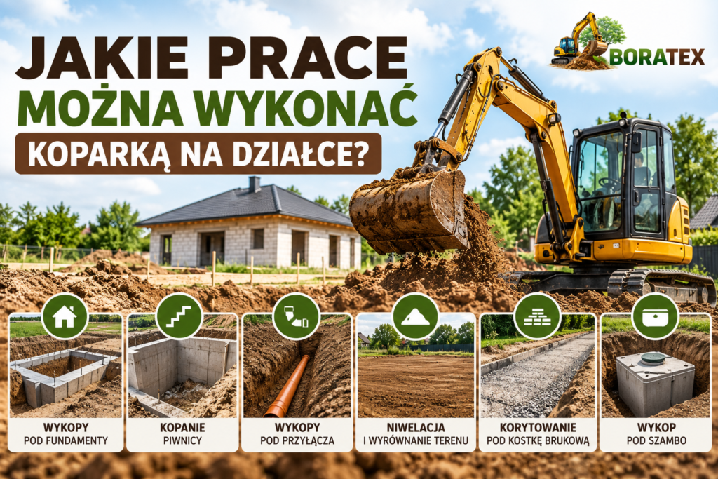 jakie prace można wykonać koparką na działce