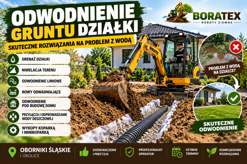 odwodnienie gruntu działki