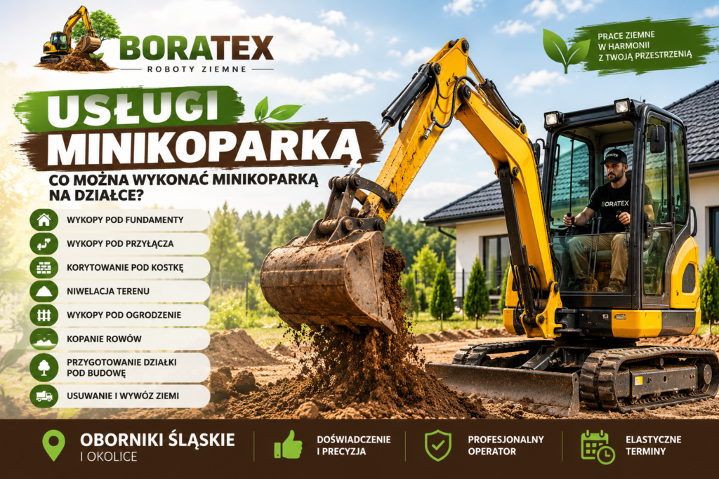 Usługi minikoparką – co można wykonać minikoparką na działce?