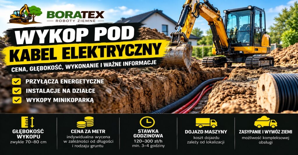 wykop pod kabel elektryczny