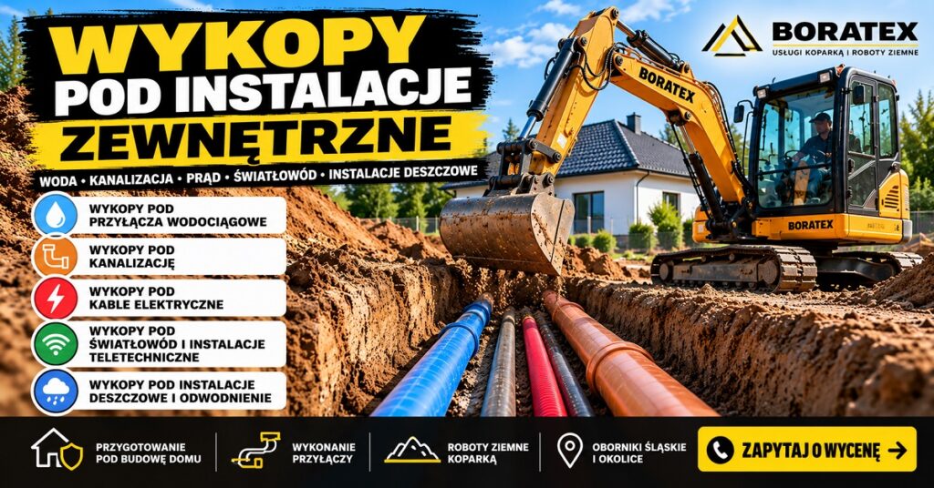 Wykopy pod instalacje zewnętrzne